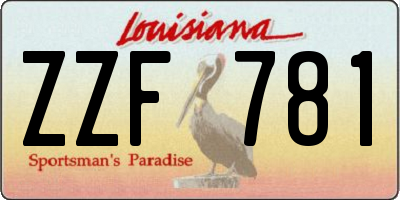 LA license plate ZZF781