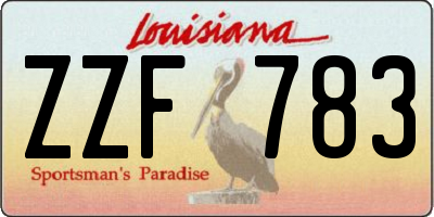 LA license plate ZZF783