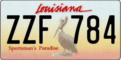 LA license plate ZZF784