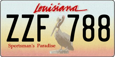 LA license plate ZZF788