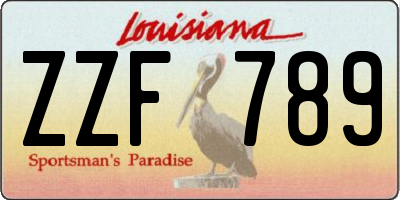 LA license plate ZZF789