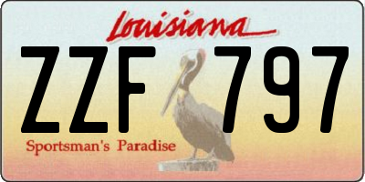 LA license plate ZZF797