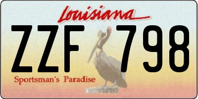 LA license plate ZZF798