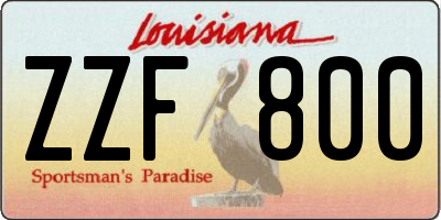 LA license plate ZZF800