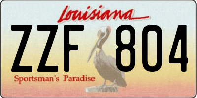 LA license plate ZZF804