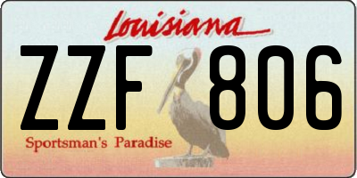 LA license plate ZZF806