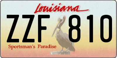 LA license plate ZZF810