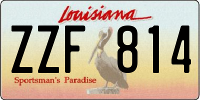LA license plate ZZF814