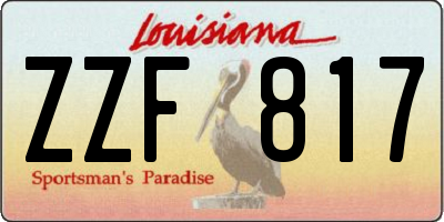 LA license plate ZZF817