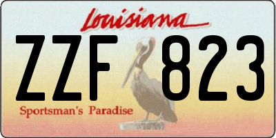 LA license plate ZZF823
