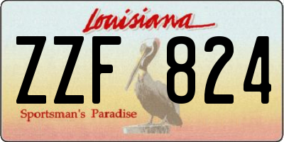 LA license plate ZZF824