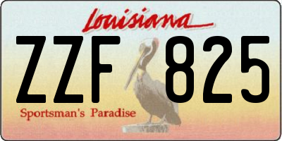 LA license plate ZZF825