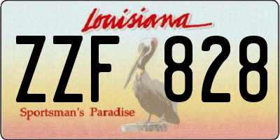 LA license plate ZZF828