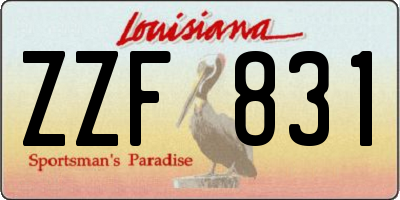 LA license plate ZZF831