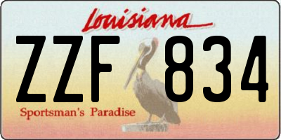 LA license plate ZZF834