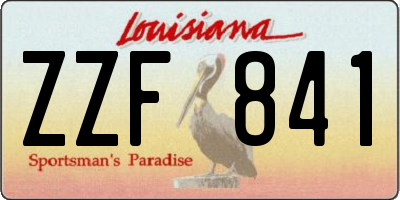 LA license plate ZZF841