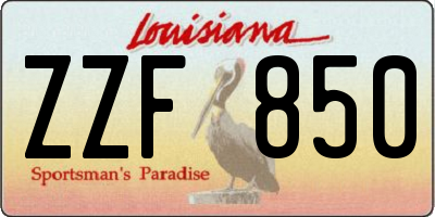 LA license plate ZZF850