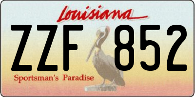 LA license plate ZZF852