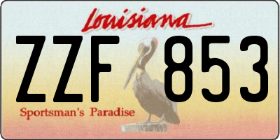 LA license plate ZZF853