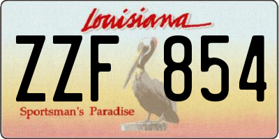 LA license plate ZZF854