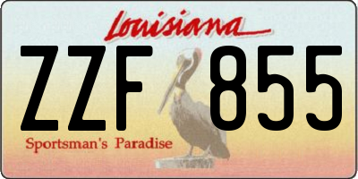 LA license plate ZZF855