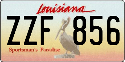 LA license plate ZZF856