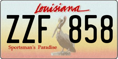 LA license plate ZZF858