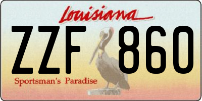 LA license plate ZZF860