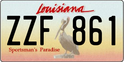 LA license plate ZZF861