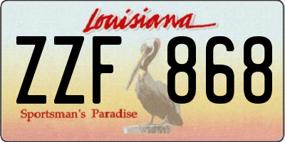 LA license plate ZZF868