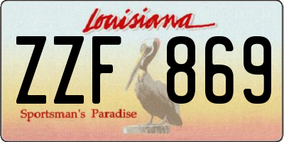 LA license plate ZZF869