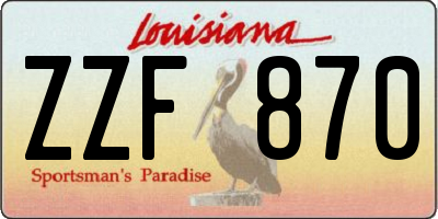 LA license plate ZZF870