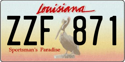 LA license plate ZZF871