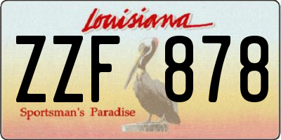 LA license plate ZZF878