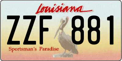 LA license plate ZZF881