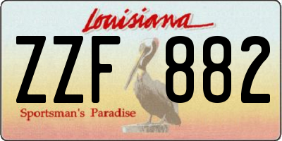 LA license plate ZZF882