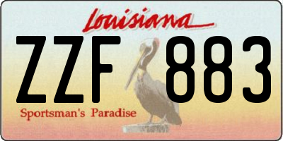 LA license plate ZZF883