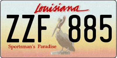 LA license plate ZZF885