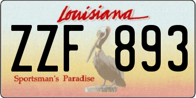 LA license plate ZZF893