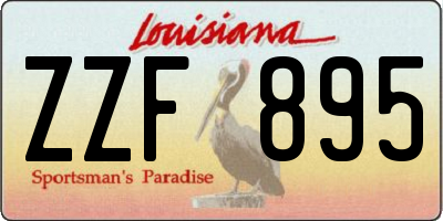 LA license plate ZZF895