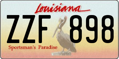 LA license plate ZZF898