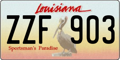 LA license plate ZZF903