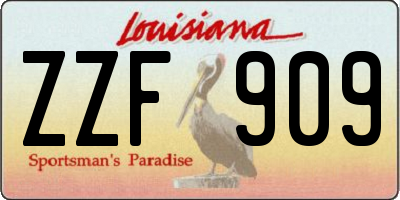 LA license plate ZZF909