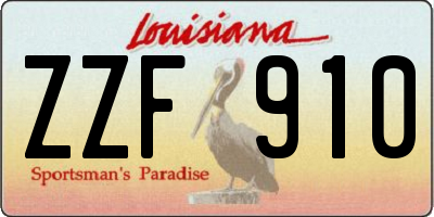 LA license plate ZZF910