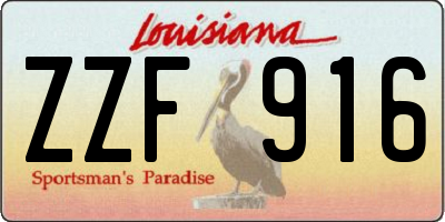 LA license plate ZZF916