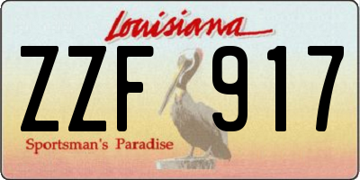 LA license plate ZZF917