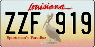 LA license plate ZZF919