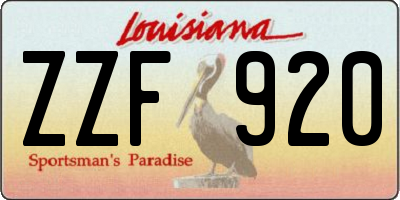 LA license plate ZZF920