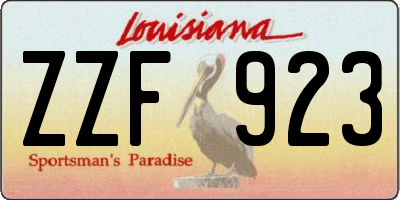 LA license plate ZZF923