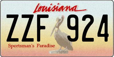 LA license plate ZZF924